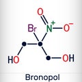 Bronopol molecule. It is preservative, is used as a microbicide or microbiostat. Skeletal chemical formula