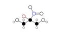 bronopol molecule, structural chemical formula, ball-and-stick model, isolated image 2-bromo-2-nitropropane