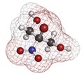 Bronopol preservative molecule. Possibly carcinogenic through nitrosamine formation