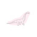 brontosaurus cartoon sketch vector illustration Royalty Free Stock Photo