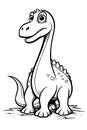 Brontosaurus. Dinosaur, cartoon style. Coloring page. Royalty Free Stock Photo