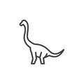 Brontosaurus dinosaur line icon