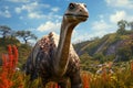 Brontosaurus Wildlife Standing in Lush and Vibrant Prehistoric Landscape on Sunny Day