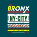 The bronx city abstract typography graphic t shirt vector illustration denim style vintage Royalty Free Stock Photo