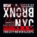 The bronx nyc cool awesome typography t shirt design vector illustration,element vintage artistic apparel product - Vector Royalty Free Stock Photo