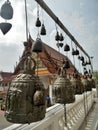 Bronz bells line in the temple