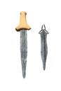Bronze age swords isolated on white background Royalty Free Stock Photo