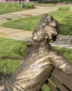 Bronze Albert Einstein sculpture by Gary Lee Price at the Dallas Arboretum in 2023.