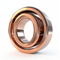 Involute Cylindrical Bearing: Bronze 3d Illustration With Skillful Lighting