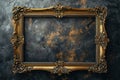 bronze antique picture frame copy space