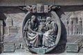 Bronze bas-relief depicting the Battle of Borodino at the monument to Emperor Alexander the First in the Alexander Garden