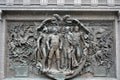 Bronze bas-relief depicting the Battle of Borodino at the monument to Emperor Alexander the First in the Alexander Garden of the M