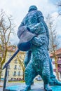 The bronze bear, the part of Zahrindenkmal monument in Bern, Switzerland