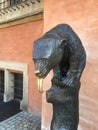 bronze bear statue wroclaw town hall. Poland