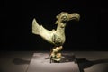 National treasure Bronze bird Figure in sanxingdui museum of Sichuan province, China Royalty Free Stock Photo