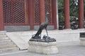 Beijing, 6th may: Bronze Bird statue in front of Hall of Benevolence and Longevity from Summer Palace Courtyard in Beijing