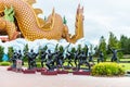 Bronze Black statue of Chinese monk or Chinese Shaolin Kung fu Royalty Free Stock Photo