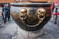 Bronze bowl in Forbidden City in Beijing, China