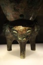 Bronze Bull Head Patterned Ge - Shang Dynasty Royalty Free Stock Photo