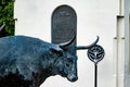 Bronze Bull going up the Chisholm Trail Royalty Free Stock Photo