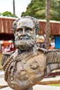 Bronze bust of Dom Pedro II in Ilhabela Royalty Free Stock Photo