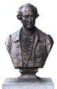 Bronze bust of Goethe isolate Royalty Free Stock Photo