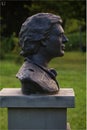 Bronze bust head of Ayrton Senna, famous F1 driver