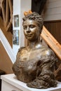 St. Petersburg, Repino, Russia - July 11, 2022: Bronze bust of N.B. Nordman-Severova, the second wife of the artist