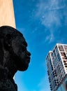 Bronze bust of Nelson Mandela