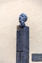 Bronze bust sculpture memorial of Stefan Zweig, the famous Austrian author, playwriter and journalist