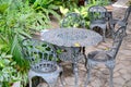 Bronze cast aluminum garden coffee seat 1 table 3 chairs