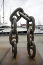 Bronze chain monument at the marina in Stavanger, Norway Royalty Free Stock Photo