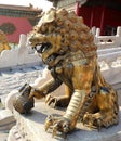 Bronze Chinese dragon statue in the Forbidden City. Beijing, China