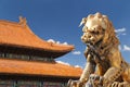 A bronze Chinese dragon statue in the Forbidden City. Beijing