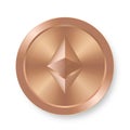 Bronze coin of ethereum Concept of web internet cryptocurrency