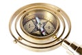 Bronze compass with a handle Royalty Free Stock Photo