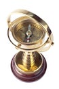 Bronze compass isolated over white Royalty Free Stock Photo