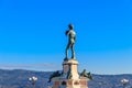 Bronze copy of Michelangelo\'s David on Michelangelo Hill in Florence, Italy