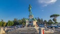 Bronze copy of the statue of David by Michelangelo at Piazzale Michelangelo timelapse in Florence