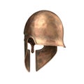 Bronze Corinthian Helmet On White Background. 3D Illusration, isolated