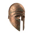 Bronze Corinthian Helmet On White Background. 3D Illusration, isolated