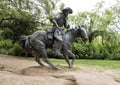 Bronze Cowboy on Horse Sculpture, Pioneer Plaza, Dallas Royalty Free Stock Photo