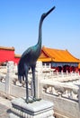 Bronze crane in Forbidden City ( Beijing, China)