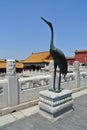 A bronze crane in the Forbidden City