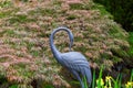 Bronze Crane with Red Japanese Maple Tree Background