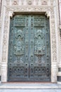Bronze door of basilica Santa Maria del Fiore Royalty Free Stock Photo