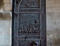 Bronze door detail of Castel Nuovo, Maschio Angioino of Naples.