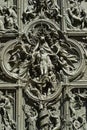 Bronze door of the Milan cathedral detail Royalty Free Stock Photo