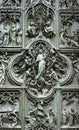 Bronze door of Milan Cathedral, Italy Royalty Free Stock Photo