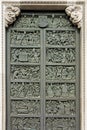 Bronze door of Milan`s cathedral Duomo di Milano Royalty Free Stock Photo